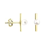 SOFIA MILANI - Damen Ohrringe 925 Silber - vergoldet/golden - Stab Perlen Ohrstecker - E1427