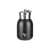 DesignBox Mini-Thermobecher, 300 ml, auslaufsicher, Isolierflasche, Reisebecher, tragbare Edelstahl-Trinkflasche für drinnen und draußen (grau)