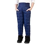 2024 Neu - Kleine Mädchen Jungen Solide Schneehose Dicke Winter Warme Kinderhose Mädchen Activewear Kleidung Schneebekleidung Outfits Matsch Überzieher Schuhe Baby (Blue, 3-4 Years)