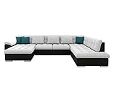 Mirjan24 Eckcouch Ecksofa Niko Bis, Design Sofa Couch mit Schlaffunktion und Bettkasten U-Sofa Farbauswahl Wohnlandschaft vom Hersteller (Ecksofa Links, Soft 011 + Enzo 162 + Enzo 155)