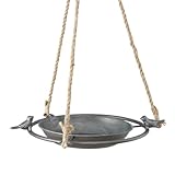 Boltze Vogeltränke Jackson (aus Metall, Vogelbad, zum aufhängen, Durchmesser 25 cm, Dekoration, Dekoanhänger) 1021540, Grau, Normal