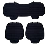 Rebeca Shop 3 Universal-Autositzbezüge | Sitzschutz 2 vorne und 1 hinten | Protector Comfort Automotive Innenkissen (schwarz)