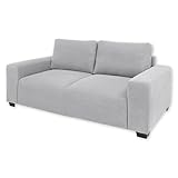 Stella Trading ELBA Big Sofa in Cord-Optik, Dove - Bequeme Wohnzimmer 2-Sitzer Couch - 214 x 93 х 113 cm (B/H/T)