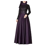 Kobilee Kaftan Damen, Lang Islamische Ramadan Kleider Muslim Set Kaftan Muslimische Gebetskleidung Langarm Islam Abaya Schwarz Beten Gebetskleid Weißes Arabische Thobe Retro Burka Dubai