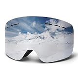 shirylzee Skibrille Erwachsene für Herren Damen, Snowboard Brille Schneebrille OTG 100% UV-Schutz Skibrille für Brillenträger, Anti-Nebel Snowboard Brill Ski Goggles