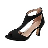 Briskorry Damen Sandalen mit Absatz Elegant,Stiletto Absatz Sandaletten Fischmaul Gefrostete Sommerschuhe High Heels Sandals Elegant Römersandalen Reißverschluss Große Größe Abendschuhe