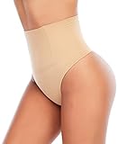 YARRCO Damen Bauchweg Unterhose Slips String Tanga Shapewear Miederhose Body Shaper Miederslips Figurformende Unterwäsche (Beige, S)