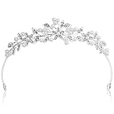 Hochzeit Braut Krone Tiara, Kristall Krone Tiara Mädchen Damen, Tiara Silber Kristall Crown Diadem Kinder Mädchen Diadem Hochzeit Prinzessin Krone für Geburtstag Hochzeit Festzug Abschlussball Party