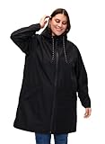 Zizzi Women's Plus Sizes Regenmantel Versiegelte Nähte Größe Gr M (46/48) Black - Plus Size Damenkleidung