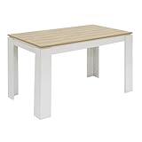 FURNITABLE Esstisch, Esszimmertisch Holztisch für Küche, Minimalistisches Design, Esstisch für 4, 120x70x75cm, Eiche und Weiß