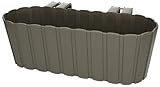 KOTARBAU® Balkonblumenkasten 40x15x15cm Grau zum Aufhängen am Geländer Holzleisten Imitation