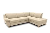 DOMO. Collection Ecksofa Panama, klassisches Ecksofa in L-Form, Eckcouch, Sofa Couch, Ecke 254 x 186 cm in beige