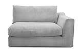 CAVADORE Sofa-Modul 'Fiona'mit Armteil rechts / individuell kombinierbar als Ecksofa, Big Sofa oder Wohnlandschaft / 138 x 90 x 112 / Webstoff hellgrau