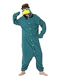 LorranTree Schnabeltier Kostüm Onesie Perry Platypus Tier Kostuem Damen Herren Schlafanzug Weihnachten Karneval Einteiler YZS-Green-XL