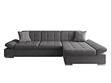 Mirjan24 Ecksofa Malwi mit Regulierbare Armlehnen Design Eckcouch mit Schlaffunktion Bettkasten L-Form Sofa vom Hersteller Couch Wohnlandschaft (Lux 06 + Lux 06 + Lux 05, Ecksofa: Rechts)
