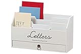 Boltze Briefständer Lemgo (Farbe Schwarz/Weiß, L x B x H 30 x 11 x 18 cm, für den Indoorbereich, Dekofigur, Dekoaufsteller, Dekoration) 4424900, 1-Pack
