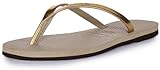 Havaianas Damen You Metallic Flip flops, Sandgrau / Leicht Golden 37/38