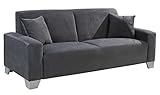 Möbel Jack Sofa Couch Wohnzimmercouch | Grau | B 201 x T 82 cm | 3-Sitzer