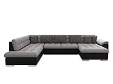 Mirjan24 Eckcouch Ecksofa Niko, Design Sofa Couch mit Schlaffunktion U-Sofa Große Farbauswahl Wohnlandschaft (Ecksofa Rechts, Soft 011 + Lux 05 + Lux 06)