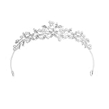 Tiara Silber Kristall Crown Diadem hochzeit Diadem krone Kristall Tiara Braut-Stirnband Diadem mädchen Tiara für Geburtstag Hochzeit Festzug Abschlussball Party (Silber)