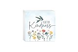 Bird & Flowers Scatter Kindness, Ohio Home & Gift, Holzblockschild, 12,7 x 12,7 cm, freistehend, Regal oder Wand, Künstler-Design, Heimdekoration.
