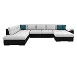 Mirjan24 Eckcouch Ecksofa Niko, Design Sofa Couch mit Schlaffunktion U-Sofa Große Farbauswahl Wohnlandschaft (Ecksofa Rechts, Soft 011 + Enzo 162 + Enzo 155)