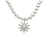 Perlen Halskette 'Diamantstern' aus 925 Sterlingsilber Perlen Collier mit Sisi-Stern edlen Steinen bestückt Sisi Schmuck für Damen verpackt in schöner Geschenkbox mit elegantem Satinband