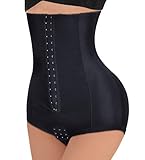 Chumian Damen Figurenformend Miederslip Bauch Weg Stark Formend Miederhose Shapewear Po Push Up Unterwäsche, XL, Schwarz