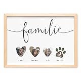 DEL MÀ Unique & Personal Familien Bild Familienbild personalisiert Fotogeschenk Kinder mit Fotos & Namen Familie Einzugsgeschenk Wohnung Einweihungsgeschenk Haus (mit oder ohne Rahmen)