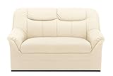 DOMO. collection Berlin Sofa | klassisches 2er Sofa | zeitlose Garnitur mit weichem Kunstleder | Maße: 143|90|89 cm (B|T|H) | Farbe: beige (weiß)