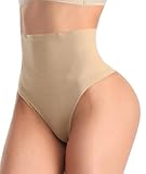 SHAPEBUS Miederhose Damen Bauchweg Slip Thong Shapewear Tanga Shape Unterhose Damen Miederslips für Damen Bauchweg-Hose Shaping Unterwäsche Damen Shapewear Damen Bauchweg Unterhose Damen Beige M