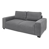 ELBA Big Sofa in Cord-Optik, Ash - Bequeme Wohnzimmer 2-Sitzer Couch - 214 x 93 х 113 cm (B/H/T)