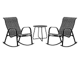 Grand patio Garden Schaukelstühl Set, Textilene Wetterfes, Rocking Chair für Innen, Outdoor