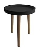 Deko Holz Tisch 36x30 cm - schwarz - Kleiner Beistelltisch Couchtisch Sofatisch