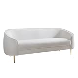 riess-ambiente.de Design 3er Lounge Sofa Diva 205cm weiß Bouclé 3-Sitzer Metallfüße Gold