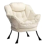 HollyHOME Relaxsessel Sessel mit Stahlrahmen Relaxliege Freizeitsofa Chaiselongue Fauler Stuhl Relax Loungesessel mit Armlehnen, Beige