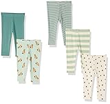 Amazon Essentials Unisex Baby Leggings, 5er-Pack, Acorns/Eichhörnchen/Ministreifen/Rugby-Streifen, 0-3 Monate