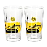 Borussia Dortmund BVB Trinkglas Glas 2er Set (transparent, one size)