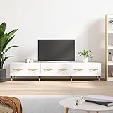 QJBSAVVA TV-Schrank, Fernseher Tisch Modern Beistelltisch Tv Highboard Tv Schrank Geeignet für Fernseher Den Flur Schlafzimmer Wohnzimmer Weiß 150x36x30 cm Holzwerkstoff