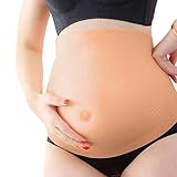 Pomya Gefälschter Schwangerschaftsbauch aus Silikon, Hautfarbener Künstlicher Schwangerschaftsbauch aus Silikon, Falscher Bauch Baby Schwangerer Bauch für Filmrequisiten Schwangerschaft Frauen(L)