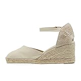 Castaner Carol 60 Espadrille mit Keilabsatz, Elfenbein, 42 EU