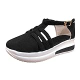 Sommerschuhe Damen Bequem Mit Wechselfußbett Vorne Geschlossen Sandalen Elegant Sommer Plateau Sommerschuhe Keilabsatz Sandale Keilsandalen Orthopädische Bequem Sandals Schuhe Sandaletten Wedge