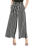 Beyove Damen Business Hose Hoher Taille Weite Anzughosen Elegante 9/10 lang Sommerhose Loose Fit Schwarz XXL