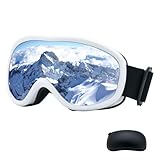 YAMEIZE Skibrille Damen Herren Anti-Fog Ski Brille OTG für Brillenträger UV Schutz Schneebrille Winddichte Skaten Radfahren Motorrad