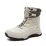 NORTIV 8 Damen Winterstiefel Warm Gefütterte Schneestiefel Winterschuhe Winter Schuhe Kurzschaft Stiefel Boots Outdoor Trekking Wanderschuhe OFF-WHITE Größe 40 (EUR) SNSB223W-E