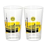 Borussia Dortmund BVB Wasserglas Skyline 2 Stück