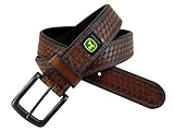 John Deere Herren Trensenzaum Echt Leder Gürtel 4576500, Braun, 32