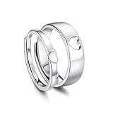 CASSIECA Männer Frauen 925 Sterling Silber Ringe Carven I Love You Paar/Liebhaber Ewigkeit Verlobungs Hochzeit Versprechen Verstellbare Ring Jubiläum Ehering Ringe Schmuck Geschenk