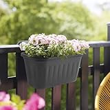 Rechteckiger Balkon-Pflanzkasten/Blumenkasten aus Kunststoff mit Haken – Garten-/Balkondekoration