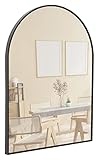Terra Home Wandspiegel - Halbrund, 60x80 cm, Schwarz, Modern, Metallrahmen Spiegel - für Flur, Wohnzimmer, Bad oder Garderobe